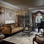 Traditional Living Room Design with Metal Wall Panels