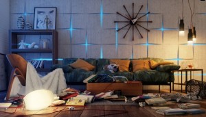 Unique Puzzle Wall with Back- Light for Living Room