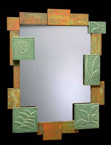 DIY Mirror Wall Decoration with Tiles