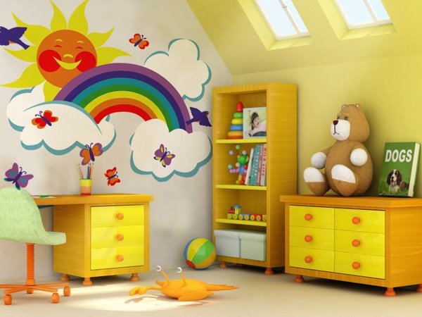 Rainbow wall decoration for kids room