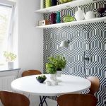 Cool Small Apartment Dining Room With Brick Wall Decor