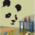 Panda wall art for kids room