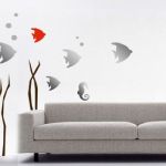 Living Room Aquarium Wall Decoration