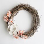 Fabric Leaf Wreath wall decoration