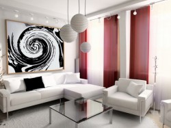 Bright Living Room Wall Design