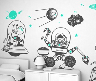 Monkeys and Aliens wall decoration pictures