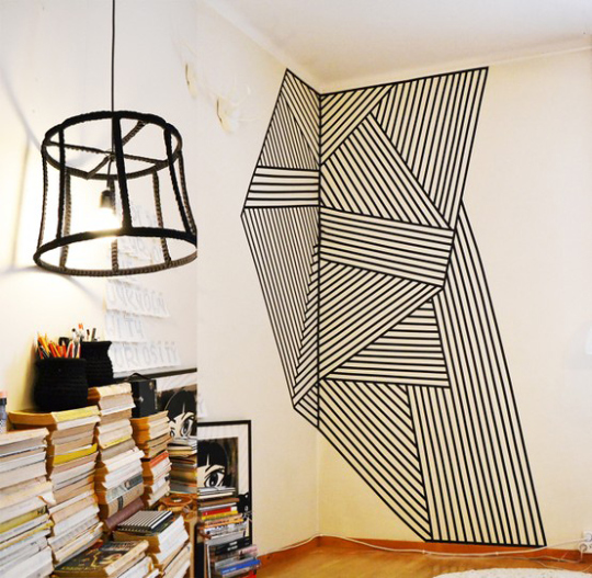 wll decoration with tape