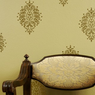 Paisley Motif Stencil Wall Art