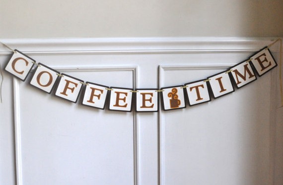 Coffee Time Paper Banner wall decoration