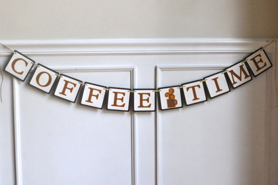 Coffee Time Paper Banner wall decoration