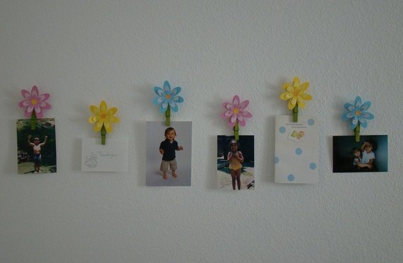 Flower Art Photo Display Clips Wall Decor