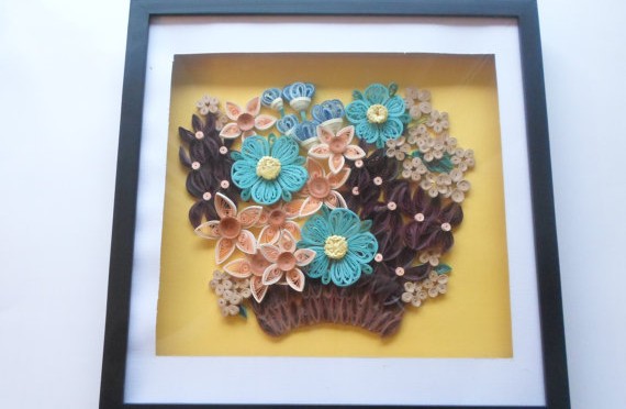 quilling Paper flowers wall decor