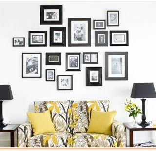 wall decorating with picture arrangement