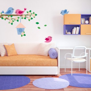 Branch with Brids Family Wall sticker